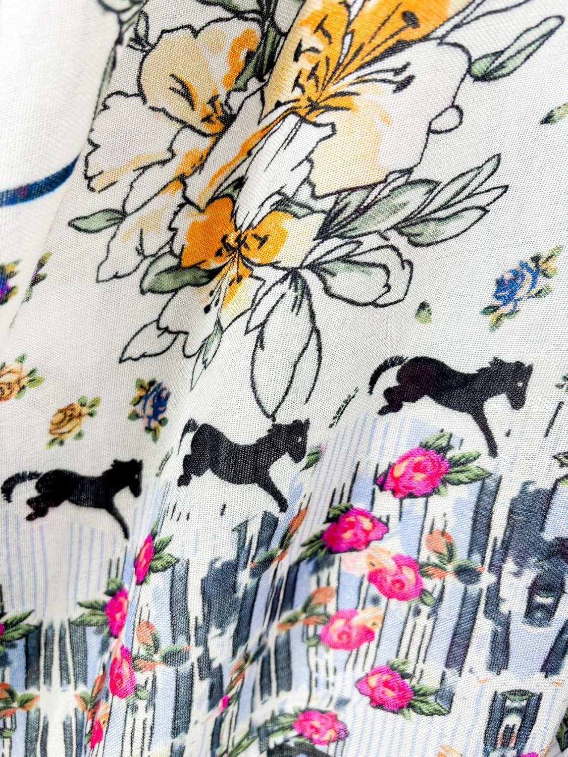 imageMoss Rose Womens Beach Cover up Swimsuit Kimono with Bohemian Floral Print Loose Casual Resort WearB Multicolored