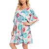 imageMoss Rose Beach Kaftan Dresses for Women V Neck Summer Swimsuit Cover up Beach Vacation ClothingAgreen