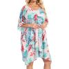 imageMoss Rose Beach Kaftan Dresses for Women V Neck Summer Swimsuit Cover up Beach Vacation ClothingAgreen