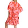 imageMoss Rose Beach Kaftan Dresses for Women V Neck Summer Swimsuit Cover up Beach Vacation ClothingAred
