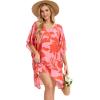 imageMoss Rose Beach Kaftan Dresses for Women V Neck Summer Swimsuit Cover up Beach Vacation ClothingAred