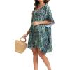 imageMoss Rose Beach Kaftan Dresses for Women V Neck Summer Swimsuit Cover up Beach Vacation ClothingBgreen