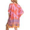 imageMoss Rose Beach Kaftan Dresses for Women V Neck Summer Swimsuit Cover up Beach Vacation ClothingBred