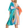 imageMoss Rose Beach Kaftan Dresses for Women V Neck Summer Swimsuit Cover up Beach Vacation ClothingButterfly