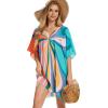 imageMoss Rose Beach Kaftan Dresses for Women V Neck Summer Swimsuit Cover up Beach Vacation ClothingButterfly