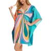 imageMoss Rose Beach Kaftan Dresses for Women V Neck Summer Swimsuit Cover up Beach Vacation ClothingButterfly
