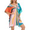 imageMoss Rose Beach Kaftan Dresses for Women V Neck Summer Swimsuit Cover up Beach Vacation ClothingButterfly