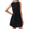 imageMoss Rose Beach Vacation Clothes for Women Sundresses Swiss Polka Dot Beach Cover Up V Neck Tank Dress with PocketsBlack