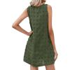 imageMoss Rose Beach Vacation Clothes for Women Sundresses Swiss Polka Dot Beach Cover Up V Neck Tank Dress with PocketsGreen