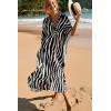 imageMoss Rose Caftan Coverup Dresses for Women V Neck Summer Swimsuit Kaftan Plus Size Maxi Beach Vacation ClothesA Stripe