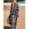 imageMoss Rose Caftan Coverup Dresses for Women V Neck Summer Swimsuit Kaftan Plus Size Maxi Beach Vacation ClothesA Stripe