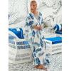 imageMoss Rose Caftan Coverup Dresses for Women V Neck Summer Swimsuit Kaftan Plus Size Maxi Beach Vacation ClothesAgreen Leaf
