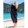 imageMoss Rose Caftan Coverup Dresses for Women V Neck Summer Swimsuit Kaftan Plus Size Maxi Beach Vacation ClothesBablack