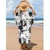 imageMoss Rose Caftan Coverup Dresses for Women V Neck Summer Swimsuit Kaftan Plus Size Maxi Beach Vacation ClothesBblack