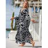 imageMoss Rose Caftan Coverup Dresses for Women V Neck Summer Swimsuit Kaftan Plus Size Maxi Beach Vacation ClothesBblack White