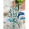 imageMoss Rose Caftan Coverup Dresses for Women V Neck Summer Swimsuit Kaftan Plus Size Maxi Beach Vacation ClothesBgreen Leaf