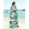 imageMoss Rose Caftan Coverup Dresses for Women V Neck Summer Swimsuit Kaftan Plus Size Maxi Beach Vacation ClothesBgreen Pink