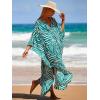 imageMoss Rose Caftan Coverup Dresses for Women V Neck Summer Swimsuit Kaftan Plus Size Maxi Beach Vacation ClothesBgreen Zebra