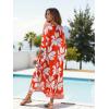 imageMoss Rose Caftan Coverup Dresses for Women V Neck Summer Swimsuit Kaftan Plus Size Maxi Beach Vacation ClothesBorange White