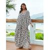 imageMoss Rose Caftan Coverup Dresses for Women V Neck Summer Swimsuit Kaftan Plus Size Maxi Beach Vacation ClothesBwhite Black Heart