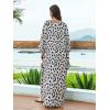imageMoss Rose Caftan Coverup Dresses for Women V Neck Summer Swimsuit Kaftan Plus Size Maxi Beach Vacation ClothesBwhite Black Heart