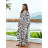 imageMoss Rose Caftan Coverup Dresses for Women V Neck Summer Swimsuit Kaftan Plus Size Maxi Beach Vacation ClothesBwhite Black Heart