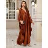 imageMoss Rose Caftan Coverup Dresses for Women V Neck Summer Swimsuit Kaftan Plus Size Maxi Beach Vacation ClothesCbrown