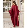 imageMoss Rose Caftan Coverup Dresses for Women V Neck Summer Swimsuit Kaftan Plus Size Maxi Beach Vacation ClothesCdark Red