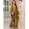 imageMoss Rose Caftan Coverup Dresses for Women V Neck Summer Swimsuit Kaftan Plus Size Maxi Beach Vacation ClothesCgold