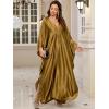 imageMoss Rose Caftan Coverup Dresses for Women V Neck Summer Swimsuit Kaftan Plus Size Maxi Beach Vacation ClothesCgold