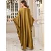 imageMoss Rose Caftan Coverup Dresses for Women V Neck Summer Swimsuit Kaftan Plus Size Maxi Beach Vacation ClothesCgold
