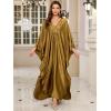 imageMoss Rose Caftan Coverup Dresses for Women V Neck Summer Swimsuit Kaftan Plus Size Maxi Beach Vacation ClothesCgold