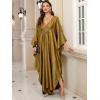imageMoss Rose Caftan Coverup Dresses for Women V Neck Summer Swimsuit Kaftan Plus Size Maxi Beach Vacation ClothesCgold
