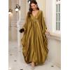 imageMoss Rose Caftan Coverup Dresses for Women V Neck Summer Swimsuit Kaftan Plus Size Maxi Beach Vacation ClothesCgold