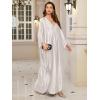 imageMoss Rose Caftan Coverup Dresses for Women V Neck Summer Swimsuit Kaftan Plus Size Maxi Beach Vacation ClothesCwhite