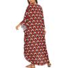 imageMoss Rose Kaftan Dresses for Women V Neck Summer Swimsuit Cover up Caftan Maxi Beach DressesAblack Flower