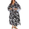 imageMoss Rose Kaftan Dresses for Women V Neck Summer Swimsuit Cover up Caftan Maxi Beach DressesAblack White