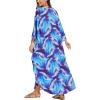 imageMoss Rose Kaftan Dresses for Women V Neck Summer Swimsuit Cover up Caftan Maxi Beach DressesAblue