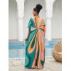 imageMoss Rose Kaftan Dresses for Women V Neck Summer Swimsuit Cover up Caftan Maxi Beach DressesAbutterfly