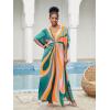 imageMoss Rose Kaftan Dresses for Women V Neck Summer Swimsuit Cover up Caftan Maxi Beach DressesAbutterfly