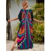 imageMoss Rose Kaftan Dresses for Women V Neck Summer Swimsuit Cover up Caftan Maxi Beach DressesAcolorful 1