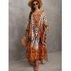 imageMoss Rose Kaftan Dresses for Women V Neck Summer Swimsuit Cover up Caftan Maxi Beach DressesAcolorful 10