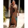 imageMoss Rose Kaftan Dresses for Women V Neck Summer Swimsuit Cover up Caftan Maxi Beach DressesAcolorful 2