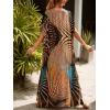 imageMoss Rose Kaftan Dresses for Women V Neck Summer Swimsuit Cover up Caftan Maxi Beach DressesAcolorful 2