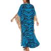imageMoss Rose Kaftan Dresses for Women V Neck Summer Swimsuit Cover up Caftan Maxi Beach DressesAdeep Blue