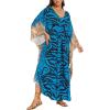 imageMoss Rose Kaftan Dresses for Women V Neck Summer Swimsuit Cover up Caftan Maxi Beach DressesAdeep Blue