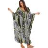 imageMoss Rose Kaftan Dresses for Women V Neck Summer Swimsuit Cover up Caftan Maxi Beach DressesAmulticolor