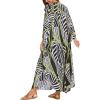 imageMoss Rose Kaftan Dresses for Women V Neck Summer Swimsuit Cover up Caftan Maxi Beach DressesAmulticolor