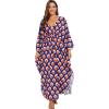 imageMoss Rose Kaftan Dresses for Women V Neck Summer Swimsuit Cover up Caftan Maxi Beach DressesAnavy Flower