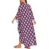 imageMoss Rose Kaftan Dresses for Women V Neck Summer Swimsuit Cover up Caftan Maxi Beach DressesAnavy Flower